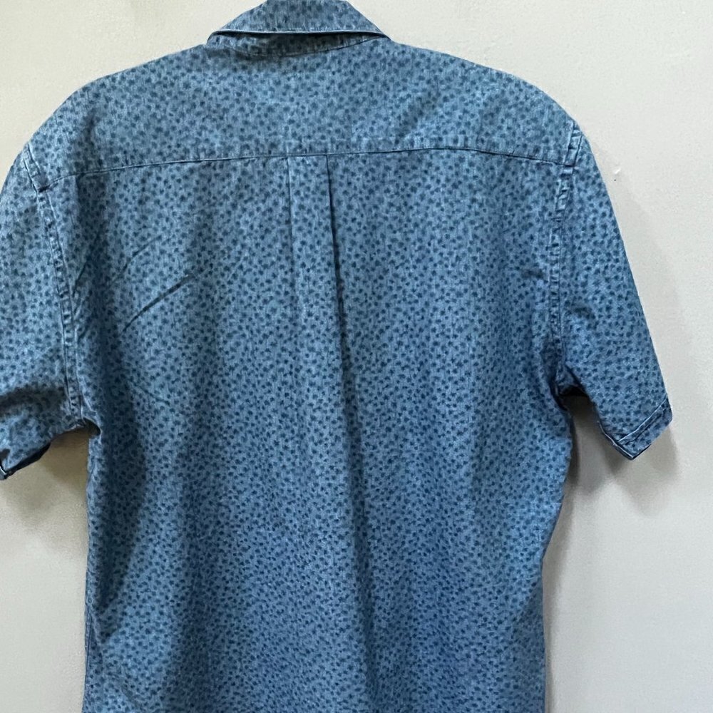Barbour Mens Mini Palm Trees Shirt Chambray M LT/PASBLUE Size MEDIUM S/S - Picture 5 of 6